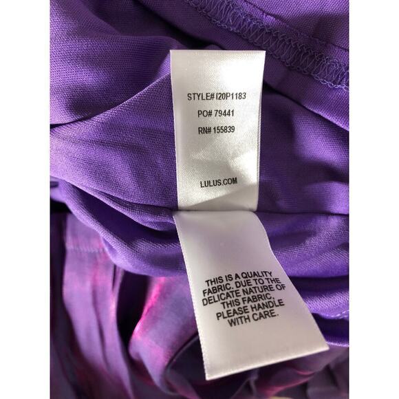 Lulus Major Wow Factor Romper Metallic Puff Sleeve Iridescent Purple Pink NWT XL - Picture 7 of 9